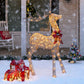 5ft 3D Pre-Lit Gold Glitter Christmas Reindeer Yard Decoration w/ 150 Lights