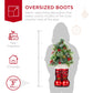 Santa Boots w/ Pre-Decorated Christmas Greenery, Lights - 40in