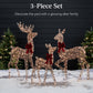 3-Piece Lighted Christmas Deer Set Outdoor Decor with LED Lights