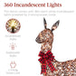 3-Piece Lighted Christmas Deer Set Outdoor Decor with LED Lights