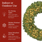 Pre-Lit Artificial Fir Christmas Wreath w/ Red Bow, LED Lights